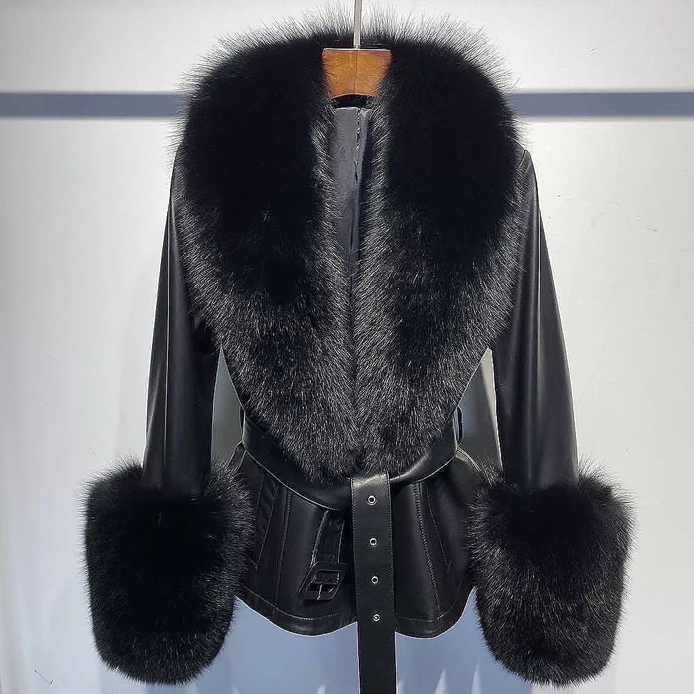 Giacca collo eco-pelliccia